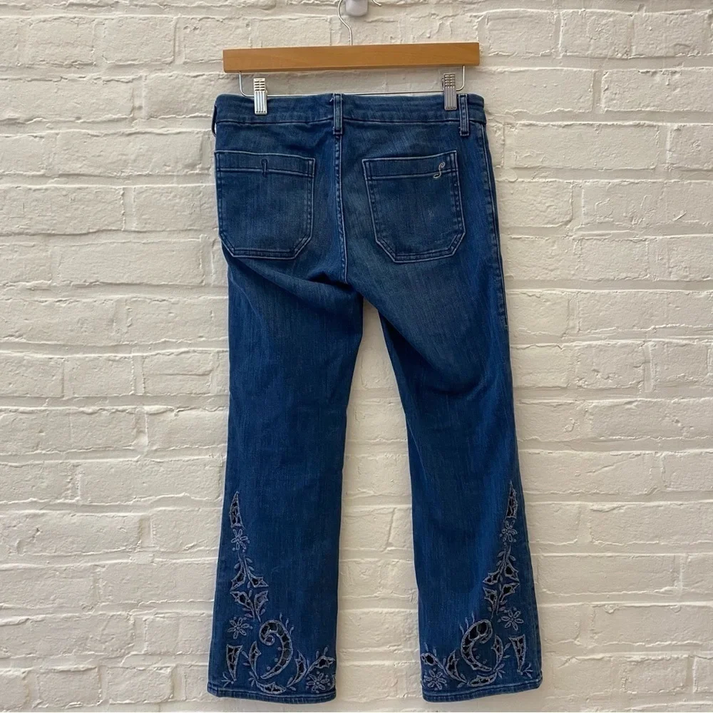 Seafarer || Lord Jim Cropped Jeans Cutout Detail in Blue 27_5